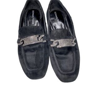 Donald J Pliner black suede loafers size 7M